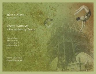 Paris Acrobtique Hen Night Invitations
