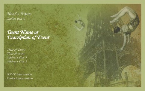 Paris Acrobtique Postcard Invitation-Oversized