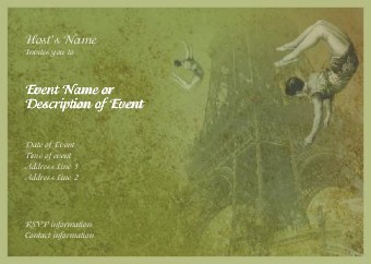 Paris Acrobtique Postcard Invitation-Standard