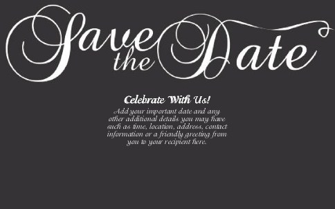 Classic Black and White Flourish Oversized Save the Date  Postcards