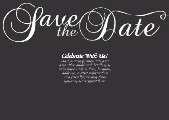Classic Black and White Flourish Standard Sized Save the Date Postcards