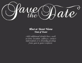 Classic Black and White Flourish Large Save the Date Magnets