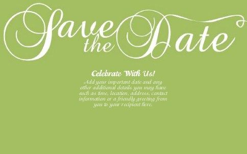 Dark Citron Flourish Oversized Save the Date  Postcards