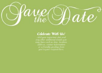 Dark Citron Flourish Standard Sized Save the Date Postcards