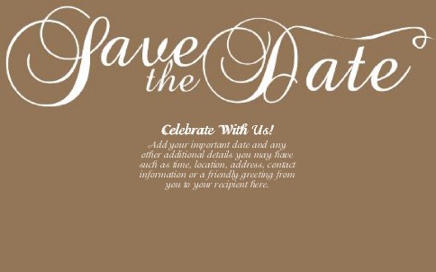 Milk Chocolate Flourish Oversized Save the Date  Postcards
