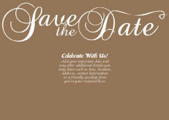 Milk Chocolate Flourish Standard Sized Save the Date Postcards