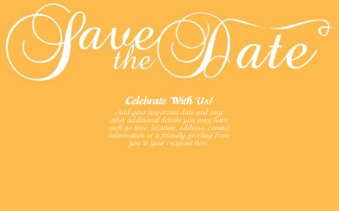 Tangerine Flourish Oversized Save the Date  Postcards