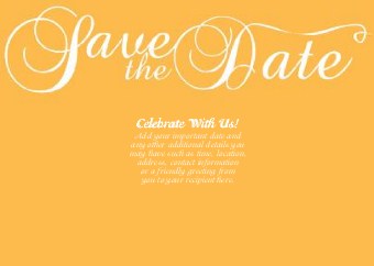 Tangerine Flourish Standard Sized Save the Date Postcards