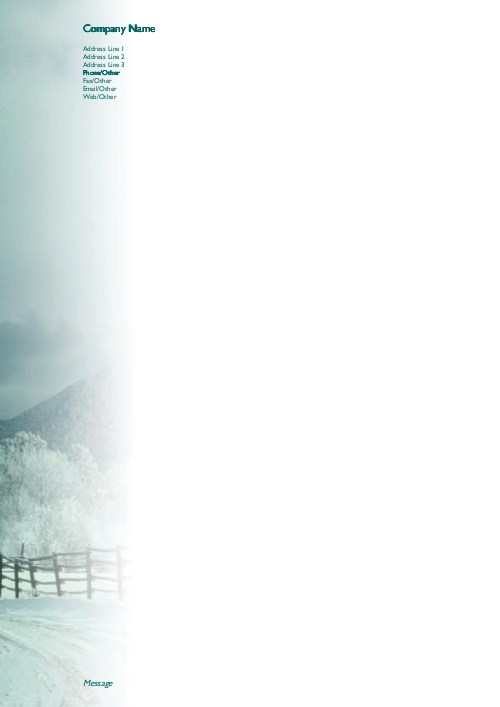 Winter Road A4 Letterhead