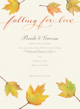 Falling for Love Wedding Invitations
