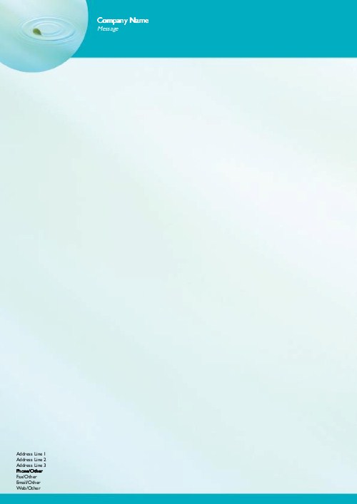 Tranquil Water A4 Letterhead