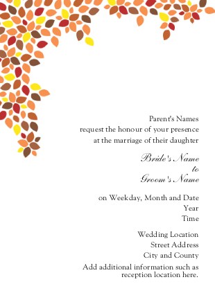 Autumn Leaves of Love Wedding Invitations