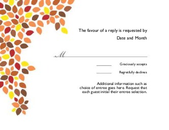 Autumn Leaves of Love Reply Cards