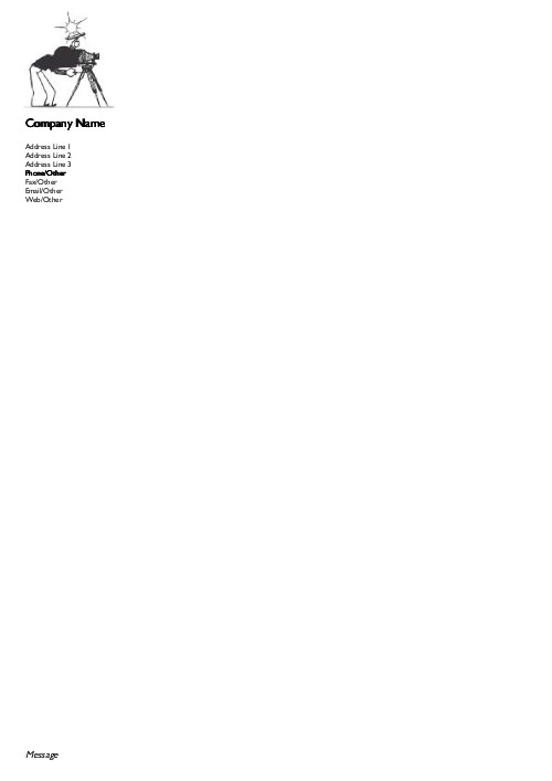 Joe the Photographer A4 Letterhead