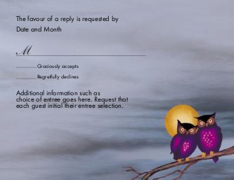 Spooky Owls Reply Cards