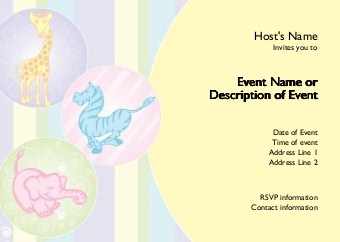 Baby Zoo Postcard Invitation-Standard