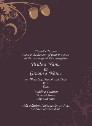 Acorn Adoration Wedding Invitations