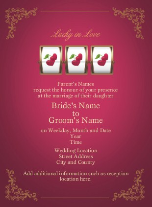 Hit the Jackpot Wedding Invitations