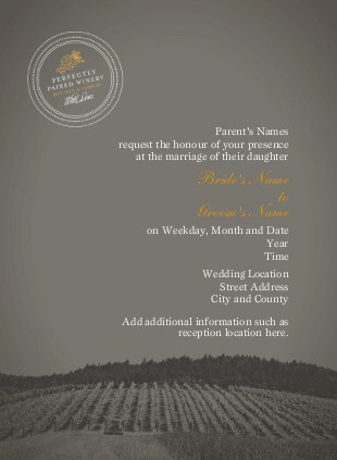 Vintage Vineyard Wedding Invitations