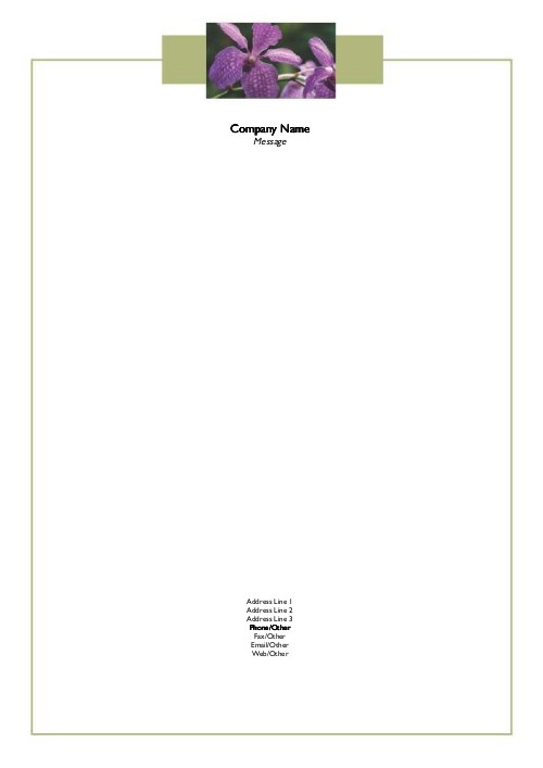 Perennial Petals A4 Letterhead