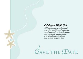 Seaside Romance Standard Sized Save the Date Postcards