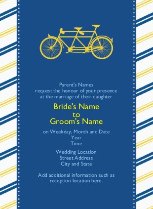 Bicycle Built for Two Wedding Invitations