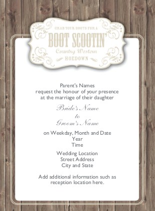 Boot Scootin' Hoedown Wedding Invitations