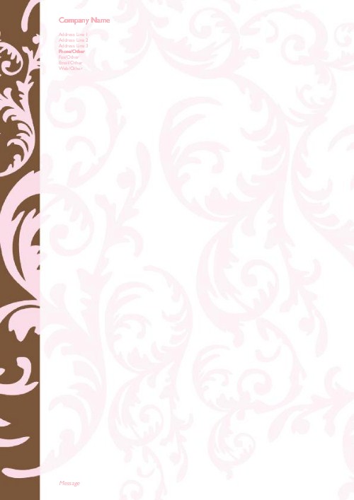 Flirty Chocolate Swirl A4 Letterhead