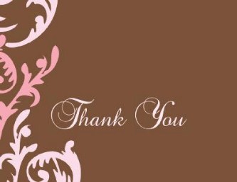 Flirty Chocolate Swirl Wedding Thank You Cards