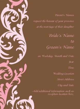Flirty Chocolate Swirl Wedding Invitations