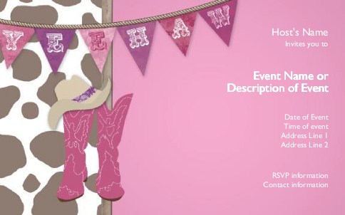 Partyin' Country Style Postcard Invitation-Oversized