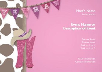 Partyin' Country Style Postcard Invitation-Standard
