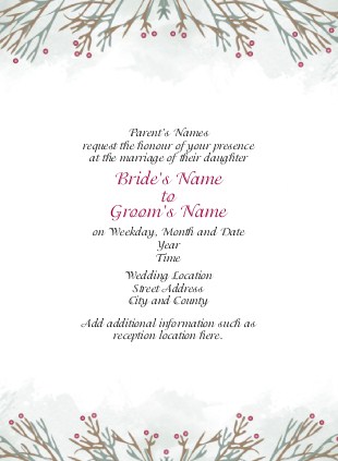 Winter Berries Wedding Invitations