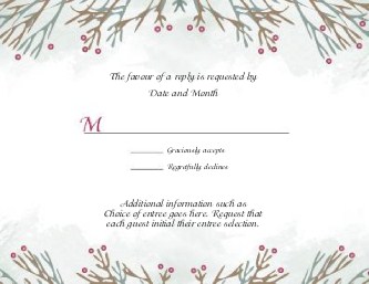 Winter Berries Reply Cards