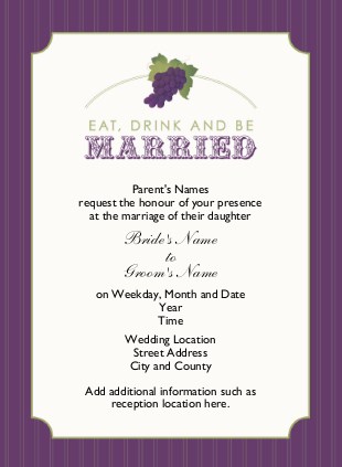 Eat, Drink and Be Married Wedding Invitations