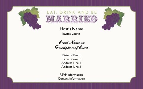 Eat, Drink and Be Married Postcard Invitation-Oversized