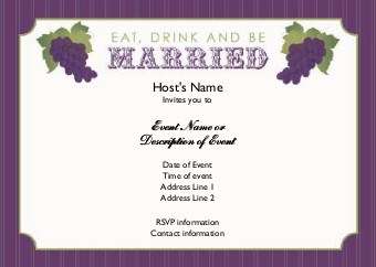 Eat, Drink and Be Married Postcard Invitation-Standard