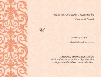 Elegant Coral Lace Reply Cards