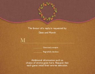 Harvest Romance Reply Cards