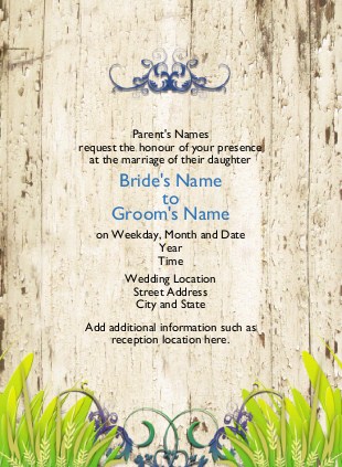 Rustic Flora Wedding Invitations