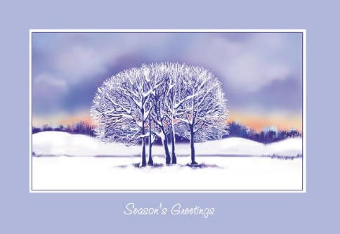 Snow Covered Trees Personalised Christmas Cards