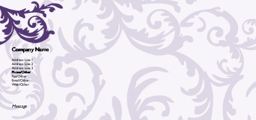 Flirty Purple Swirl Full Colour Compliment Slips