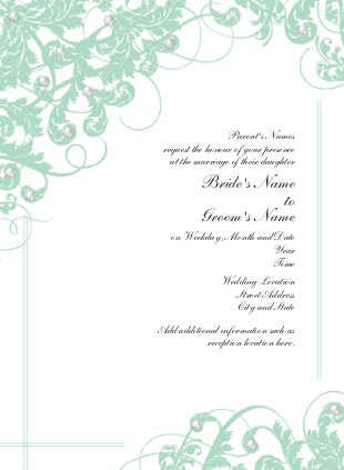 Sensational Seafoam Ceremony Wedding Invitations