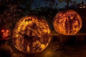Creative Pumpkins carved and designed with pens and knifes