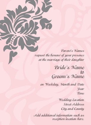 123Print UK Pink Wedding Invitation Love's Imprint